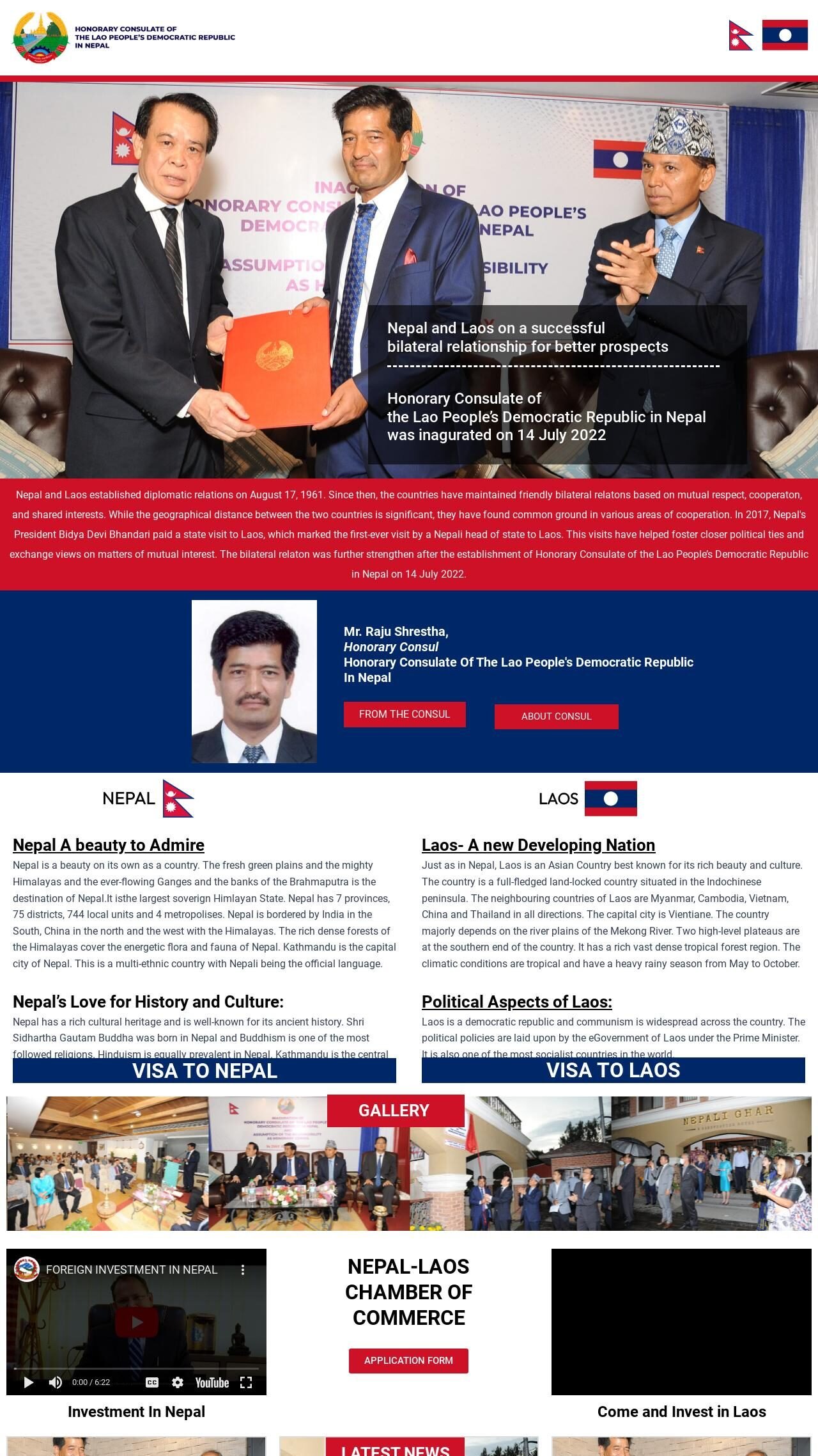 Website of Lao Consulate Office in Nepal by Pixeative Design Studio